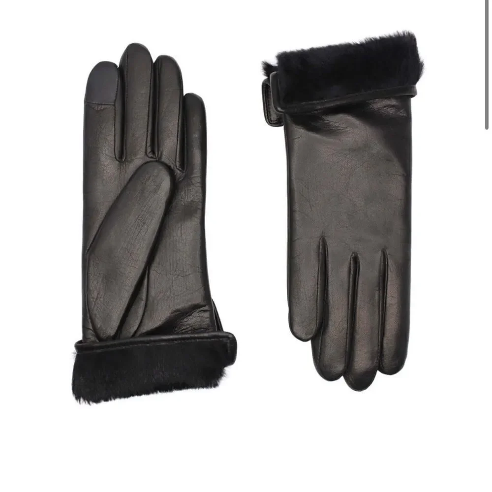 Agnelle Rabbit and Lambskin Gloves NWT